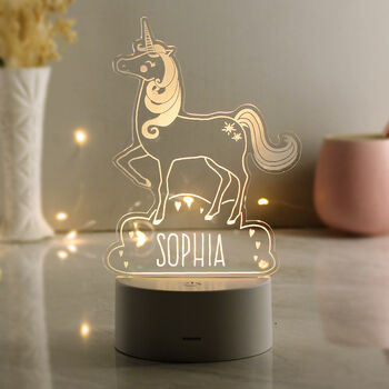 Personalised Unicorn LED Night Light, 5 of 9