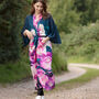 Pink Peonies Long Kimono Robe, thumbnail 6 of 6