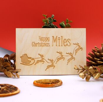 Personalised 'Elf Mail' Wooden Christmas Postcard, 2 of 3