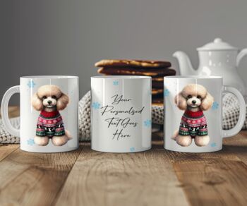 Personalised Poodle In Christmas Jumper Mug, 2 of 2