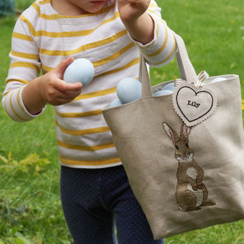 Embroidered Rabbit Easter Egg Hunting Bag, 3 of 6