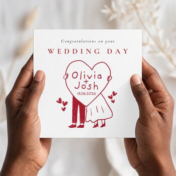 Personalised Red Wedding Card, Mr And Mrs On Your Wedding Day Card, 2 of 3