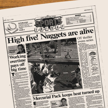 Denver Nuggets Personalised Nba Basketball Gift Newspaper Book, 12 of 12