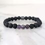 Men's Amethyst And Lava Bead February Birthstone Bracelet, thumbnail 1 of 9