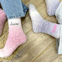 Embroidered Pink Cosy Socks, thumbnail 1 of 3