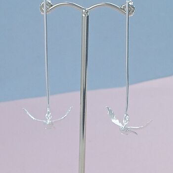 Sterling Silver Flying Dove Earrings, 4 of 5