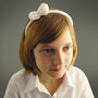 Handknitted Organic Cotton Bow Hairband, thumbnail 5 of 9