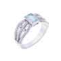 Blue Topaz Art Deco 925 Sterling Silver Ring, thumbnail 4 of 6
