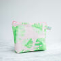 Cheese Plant Monstera Pink Grid Make Up Wash Bag, thumbnail 3 of 5