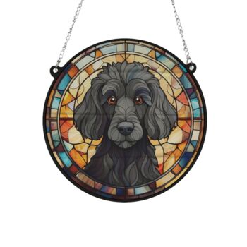 Poodle Black Stained Glass Effect Suncatcher, 2 of 5