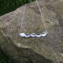 Scatter Five Leaf Necklace In Sterling Silver, thumbnail 3 of 4