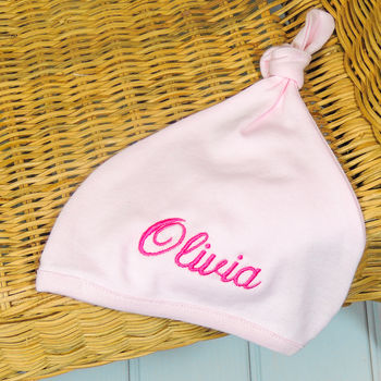Personalised Embroidered Baby Hat, 2 of 6
