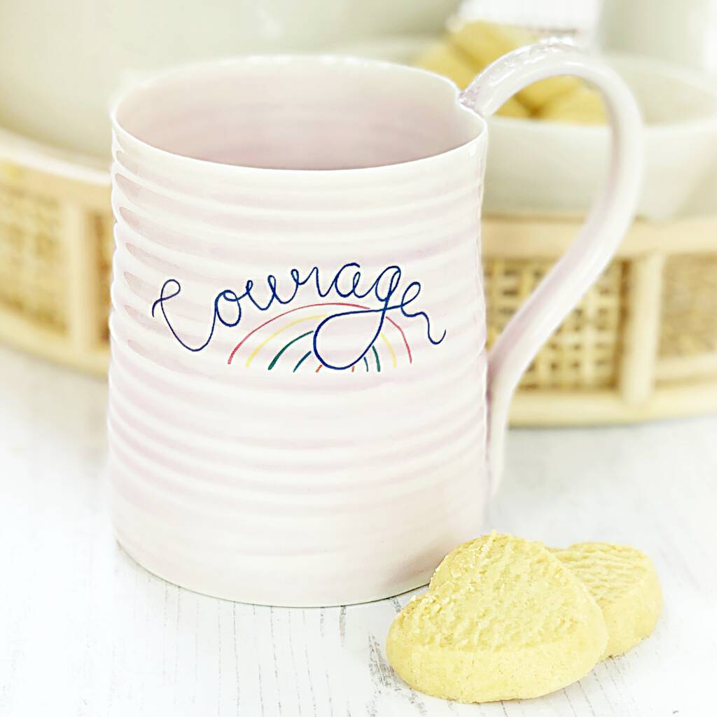Courage Positive Message Rainbow Mug, 1 of 5