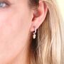 Sterling Silver And Gold Acorn Huggie Hoop Earrings, thumbnail 3 of 6