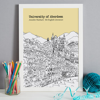 Personalised Aberdeen Graduation Gift Print, 3 of 9