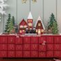 Red Reusable Wooden Advent Calendar With LED Lighting, thumbnail 3 of 4