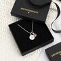 Personalised Sterling Silver Mini Initial And Birthstone Necklace, thumbnail 10 of 11