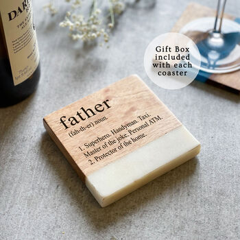 Mother/Father Definition Marble Coaster, 2 of 12