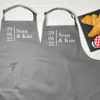 Personalised Wedding Anniversary Couple Aprons, 2 of 6