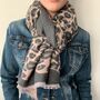 Leopard Print Cashmere Blend Super Soft Blanket Scarf, thumbnail 1 of 10