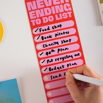 Never Ending To Do List Pink And Red | Magnetic Fridge Planner, 3 of 5
