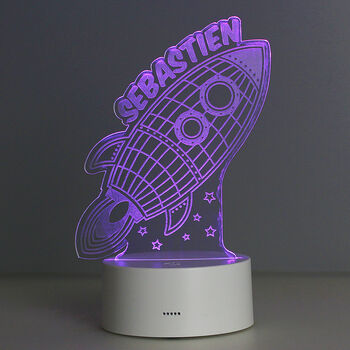 Personalised Rocket LED Colour Changing Night Light, 6 of 9