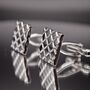 Silver Square Cufflinks Luxury Mens Gift Suit Shirt, thumbnail 5 of 5