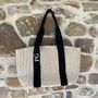 Personalised Grace Straw Wicker Black Ribbon Drawstring Beach Bag, thumbnail 5 of 7