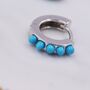 Turquoise Stones Huggie Hoop Earrings, thumbnail 8 of 12