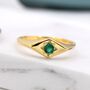 Emerald Green Starburst Rhombus Kite Signet Ring, thumbnail 5 of 11