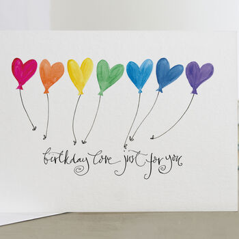 'Birthday Love' Rainbow Balloons Birthday Card, 2 of 3