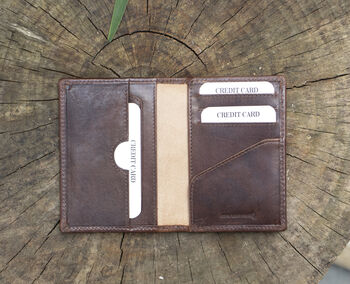 Woodland Range Small Bifold Brown Leather Wallet Rfid Safe, 4 of 6