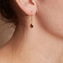Garnet Gold Plated Silver Antique Style Drop Earrings, thumbnail 4 of 11