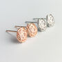 Sterling Silver Rose Bud Stud Earrings, thumbnail 2 of 6