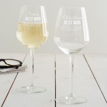 Personalised Best Man Wedding Glass, 8 of 12