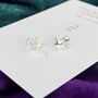 Sterling Silver Two Star Crystal Stud Earrings, thumbnail 2 of 5