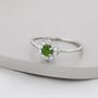 Genuine Jade Stone Halo Ring In Sterling Silver, thumbnail 6 of 11