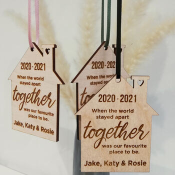 Pandemic Personalised Wooden Hanging Decoration, 4 of 5