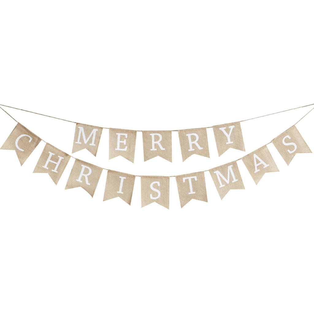 hessian burlap merry christmas bunting christmas by ginger ray ...