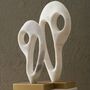 Handmade Abstract Marble Sculptures With Brass Bases, thumbnail 1 of 2