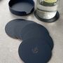 Set Of Six Recycled Leather Anchor Coasters And Holder, thumbnail 3 of 5