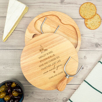 Personalised Wooden Cheese Board For Valentine’s Day, 2 of 6