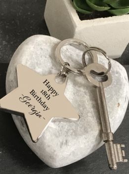 Personalised 18th Birthday Silver Star Keyring, 2 of 5