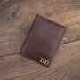 Men's Cardholder Wallet Italian Brown Leather Flapover Rfid Protected Personalised, thumbnail 1 of 9