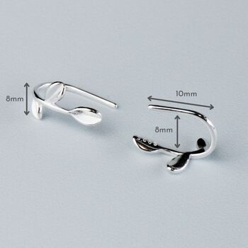 Sterling Silver Leaf Vine Drop Earrings, 3 of 7