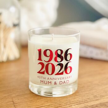 Ruby Wedding Anniversary Personalised Candle, 3 of 5