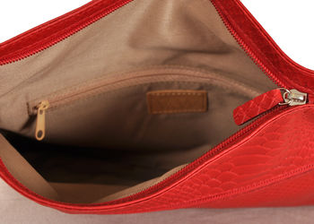 Rouge Envelope Leather Clutch, 5 of 5