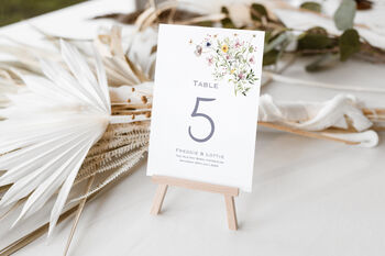 Wildflower Wedding Table Numbers And Names, 3 of 4