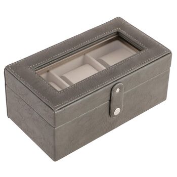 Personalised Grey Faux Leather Watch Box, 2 of 8