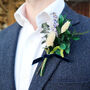 ‘Nicholas’ Winter Wedding Dried Flower Buttonhole, thumbnail 1 of 6